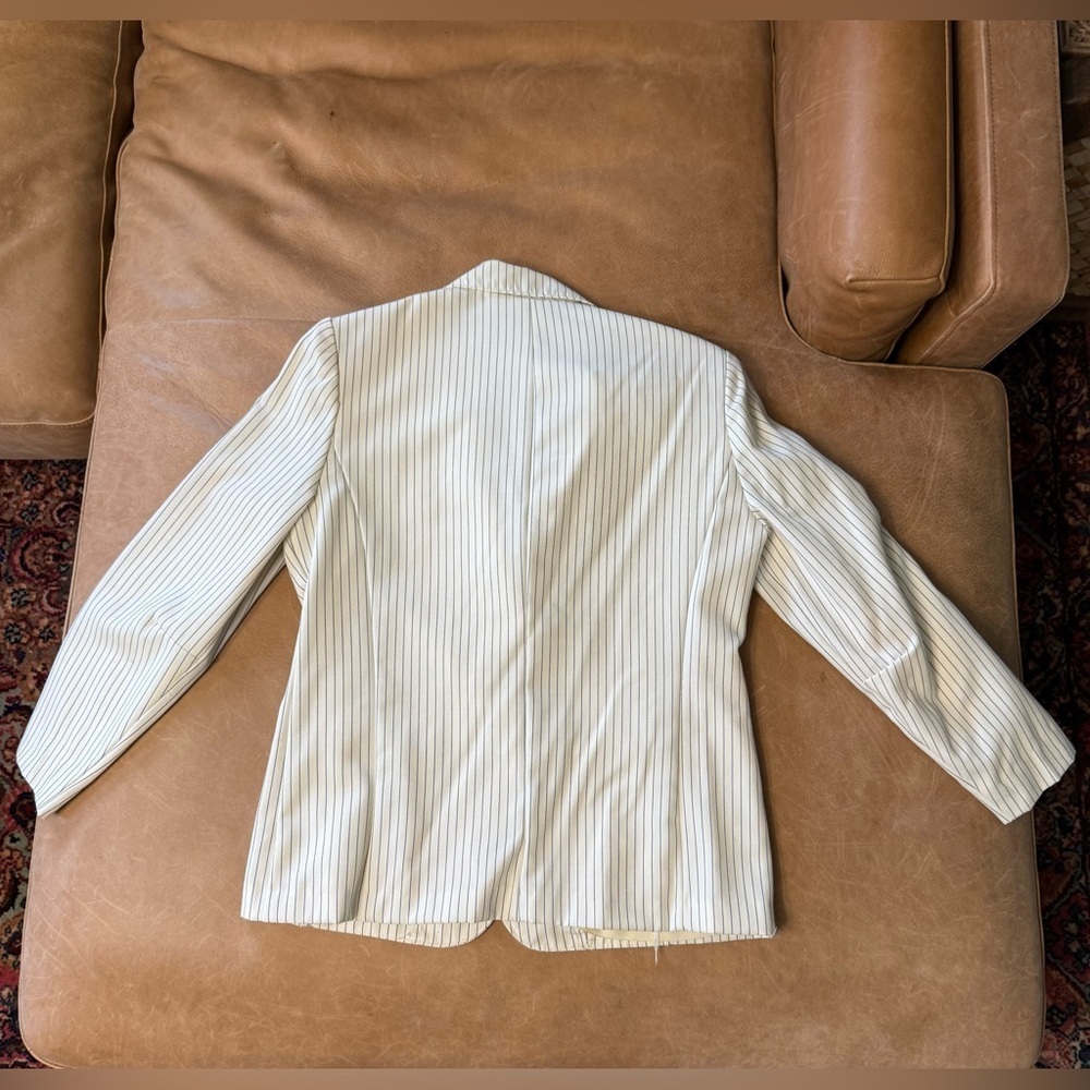 rrrruss White And Navy Striped Vintage Blazer Women’s Size 12 - Picture 9 of 10